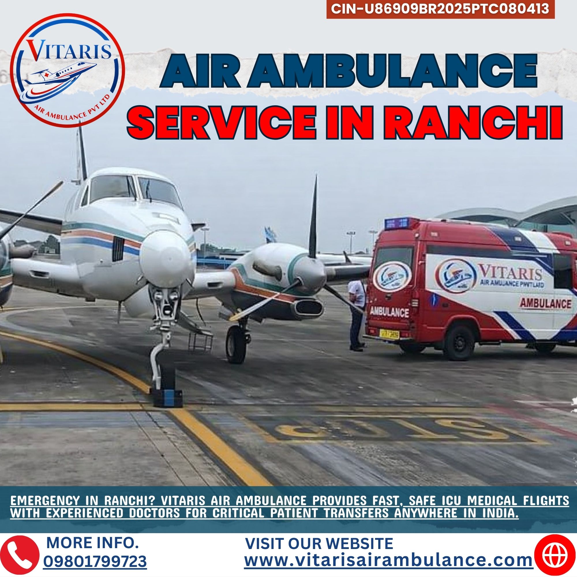 Why Choose VITARIS Air Ambulance Service in Ranchi?